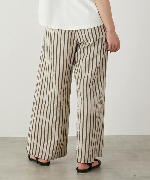 【セール】【着こなしのポイントに☆リネンストライプイージーパンツ】（その他パンツ）｜MELROSE claire（メルローズ クレール）