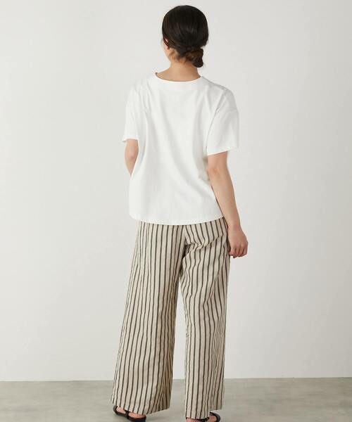 【セール】【着こなしのポイントに☆リネンストライプイージーパンツ】（その他パンツ）｜MELROSE claire（メルローズ クレール）