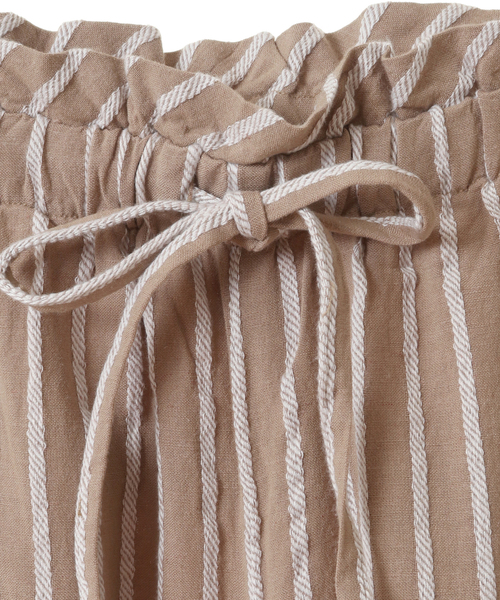 【セール】【着こなしのポイントに☆リネンストライプイージーパンツ】（その他パンツ）｜MELROSE claire（メルローズ クレール）