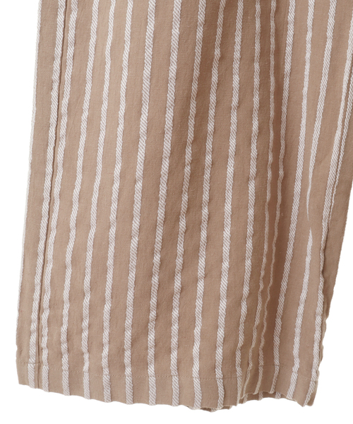 【セール】【着こなしのポイントに☆リネンストライプイージーパンツ】（その他パンツ）｜MELROSE claire（メルローズ クレール）