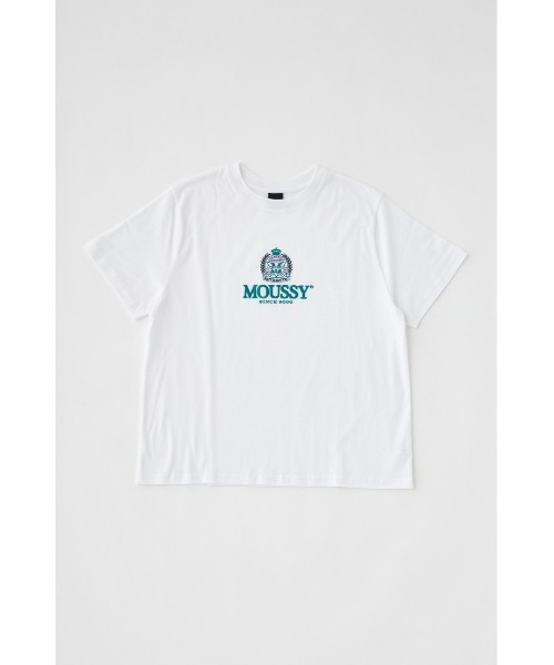 MOUSSY（マウジー）の「CLASSIC EMBROIDERY MOUSSY Tシャツ（Tシャツ/カットソー・レディース・ライトブラック/ホワイト/ベージュ・FREE）」の7枚目の写真