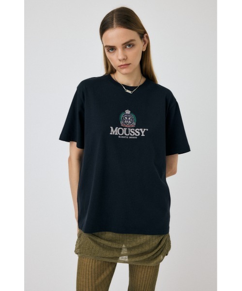 MOUSSY（マウジー）の「CLASSIC EMBROIDERY MOUSSY Tシャツ（Tシャツ/カットソー・レディース・ライトブラック/ホワイト/ベージュ・FREE）」の11枚目の写真