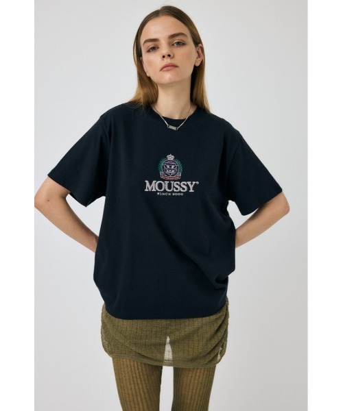 MOUSSY（マウジー）の「CLASSIC EMBROIDERY MOUSSY Tシャツ（Tシャツ/カットソー・レディース・ライトブラック/ホワイト/ベージュ・FREE）」の10枚目の写真