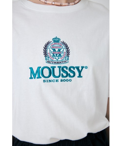 MOUSSY（マウジー）の「CLASSIC EMBROIDERY MOUSSY Tシャツ（Tシャツ/カットソー・レディース・ライトブラック/ホワイト/ベージュ・FREE）」の13枚目の写真