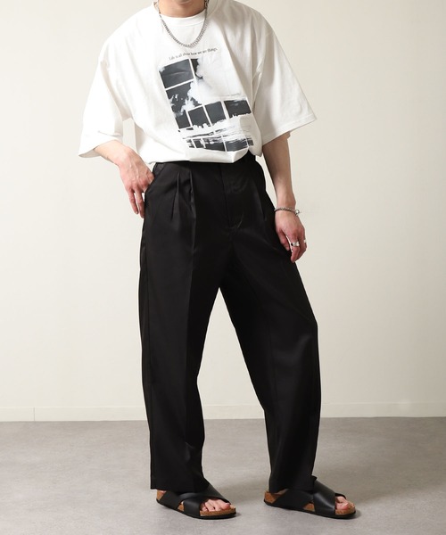 ZIP FIVE（ジップファイブ）の「【ZIP FIVE】ドレープルーズ バルーンタック パンツ / ワイド ルーズ スラックス（スラックス・メンズ・ベージュ/ブラック/オフホワイト/インディゴブルー/オリーブ/グレイッシュベージュ/チャコール/ネイビー・LARGE/MEDIUM/X-LARGE）」の22枚目の写真