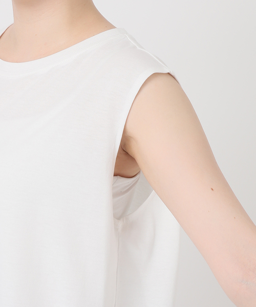 B.C STOCK(ベーセーストック)の「シアープルオーバー×ノースリーブセット(Tシャツ/カットソー・レディース・ブラック/アイボリー・FREE)」の15枚目の写真