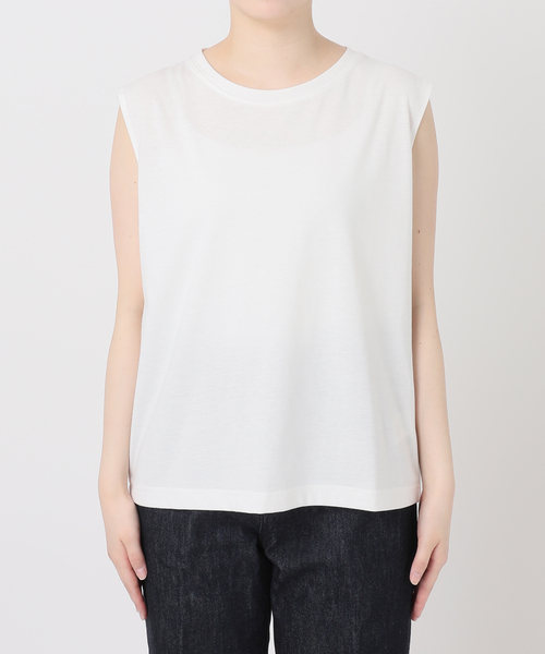 B.C STOCK(ベーセーストック)の「シアープルオーバー×ノースリーブセット(Tシャツ/カットソー・レディース・ブラック/アイボリー・FREE)」の3枚目の写真