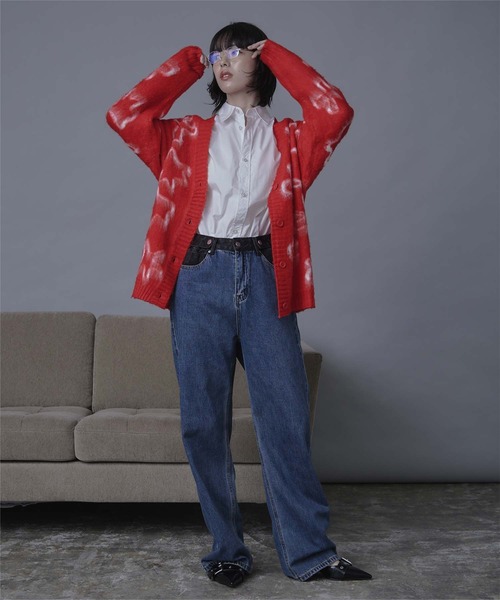 miette（ミエット）の「フラワージャガードニットカーディガン（カーディガン/ボレロ・レディース・レッド/グレー/ブラック・FREE）」の9枚目の写真