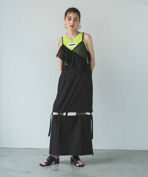 bohmal(ボマール)の「チュールアシメフリルビスチェ(キャミソール・レディース・ブラック/ブラック系その他/アイボリー/グレー・MEDIUM)」の15枚目の写真