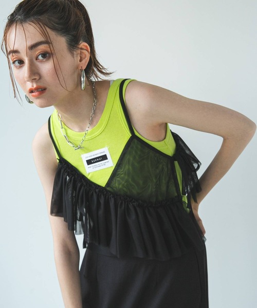 bohmal(ボマール)の「チュールアシメフリルビスチェ(キャミソール・レディース・ブラック/ブラック系その他/アイボリー/グレー・MEDIUM)」の17枚目の写真
