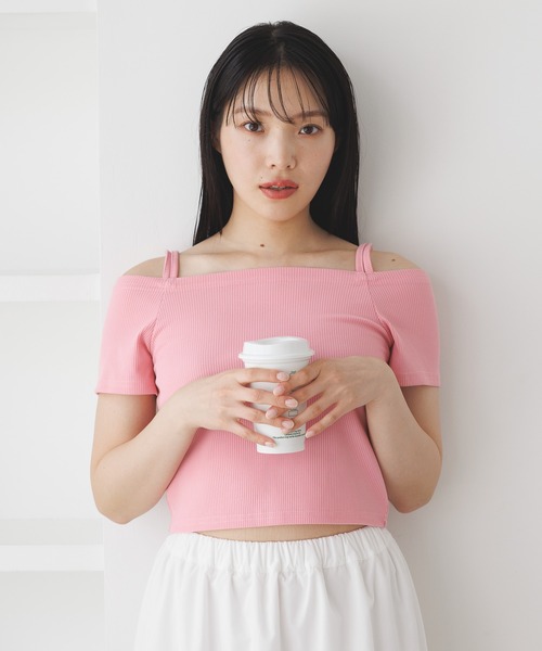 3.3 Field Trip （3.3フィールドトリップ）の「3.3 Field Trip／オフショルリブT（Tシャツ/カットソー・レディース・ピンク/ブルー/チャコール・FREE）」の3枚目の写真