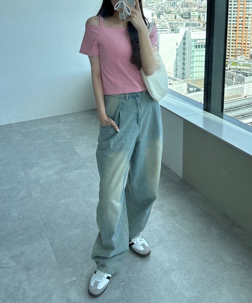 3.3 Field Trip （3.3フィールドトリップ）の「3.3 Field Trip／オフショルリブT（Tシャツ/カットソー・レディース・ピンク/ブルー/チャコール・FREE）」の21枚目の写真