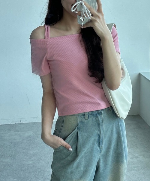 3.3 Field Trip （3.3フィールドトリップ）の「3.3 Field Trip／オフショルリブT（Tシャツ/カットソー・レディース・ピンク/ブルー/チャコール・FREE）」の22枚目の写真