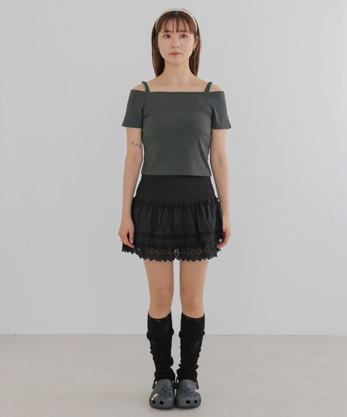 3.3 Field Trip （3.3フィールドトリップ）の「3.3 Field Trip／オフショルリブT（Tシャツ/カットソー・レディース・ピンク/ブルー/チャコール・FREE）」の18枚目の写真