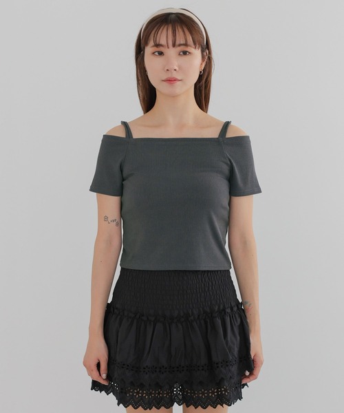 3.3 Field Trip （3.3フィールドトリップ）の「3.3 Field Trip／オフショルリブT（Tシャツ/カットソー・レディース・ピンク/ブルー/チャコール・FREE）」の19枚目の写真