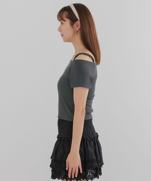 3.3 Field Trip （3.3フィールドトリップ）の「3.3 Field Trip／オフショルリブT（Tシャツ/カットソー・レディース・ピンク/ブルー/チャコール・FREE）」の20枚目の写真