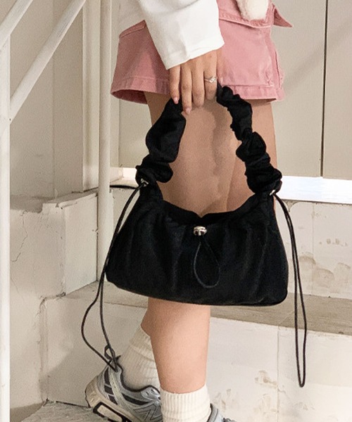 overdue flair クリスタルビーズショルダーバッグ｜韓国ファッション overdue flair☆韓国☆人気 DROPLET BIZ BAG_PEARL ビーズバッグ