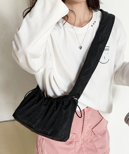 florist(フローリスト)の「韓国ファッションリボンギャザーハンドルドロストスクエアショルダーバッグ(ショルダーバッグ・レディース・オフホワイト/グレー/ブラック・FREE)」の19枚目の写真