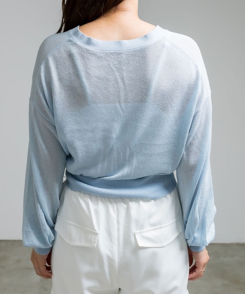 OLIVE des OLIVE(オリーブデオリーブ)の「リボンビジューキラキラシアカーデ 1041050330(カーディガン/ボレロ・レディース・ピンク/オフホワイト/サックスブルー/ブラック・FREE)」の20枚目の写真