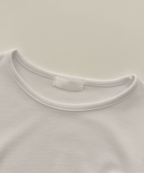 「Curensology」 半袖Tシャツ FREE アイボリー レディース セール】サイドシャーリング入り半袖Tシャツ レディース 夏