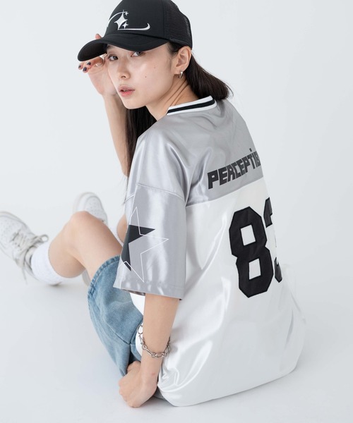 WEGO(ウィゴー)の「WEGO/ナンバリングビッグT(Tシャツ/カットソー・レディース・ライトグレー/ブルー・FREE)」の15枚目の写真