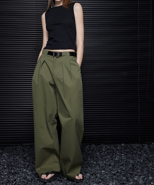 ANOTHER S(アナザーエス)の「タックチノパン(チノパンツ・レディース・カーキ・S/M/L)」の3枚目の写真