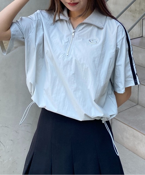 INGNI(イング)の「ナイロンハーフZIP袖ラインショートトップス(その他トップス・レディース・グレー/オフホワイト/ブラック・M)」の17枚目の写真