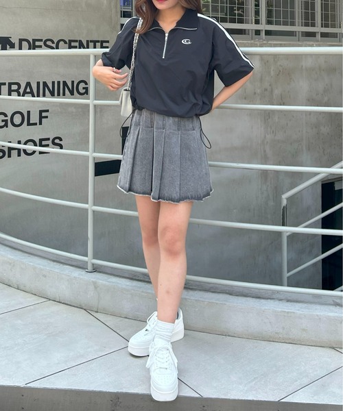INGNI(イング)の「ナイロンハーフZIP袖ラインショートトップス(その他トップス・レディース・グレー/オフホワイト/ブラック・M)」の9枚目の写真