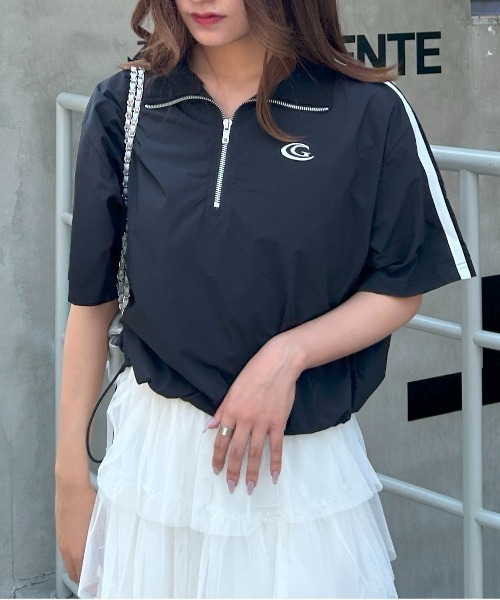 INGNI(イング)の「ナイロンハーフZIP袖ラインショートトップス(その他トップス・レディース・グレー/オフホワイト/ブラック・M)」の13枚目の写真