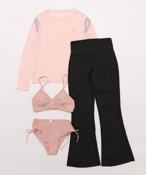 Maison de Dolce.  2024新作ラッシュガード トップス セール】【4点セット】ハート シアー トップス付き ラッシュ