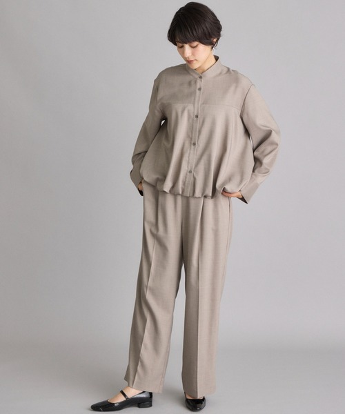 INED CLARO（イネドクラロ）の「ナチュラルストレッチ ボリュームタックワイドパンツ【セットアップ対応】（その他パンツ・レディース・ベージュ/チャコールグレー・フリー）」の8枚目の写真