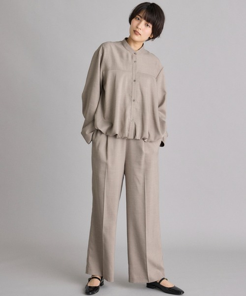 INED CLARO（イネドクラロ）の「ナチュラルストレッチ ボリュームタックワイドパンツ【セットアップ対応】（その他パンツ・レディース・ベージュ/チャコールグレー・フリー）」の10枚目の写真