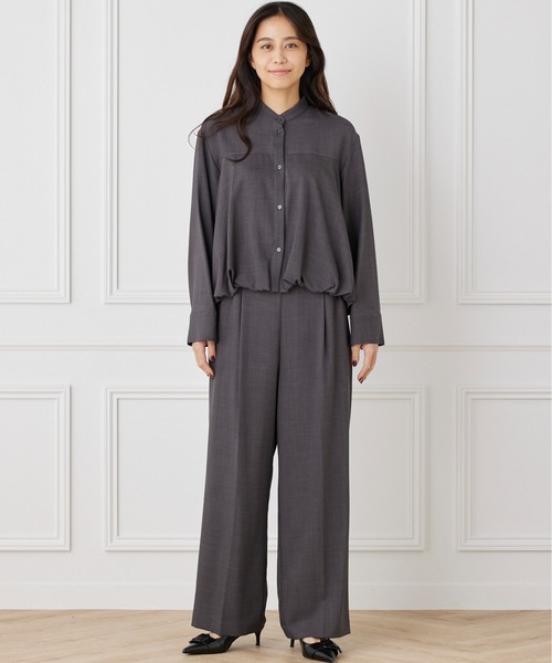 INED CLARO（イネドクラロ）の「ナチュラルストレッチ ボリュームタックワイドパンツ【セットアップ対応】（その他パンツ・レディース・ベージュ/チャコールグレー・フリー）」の21枚目の写真