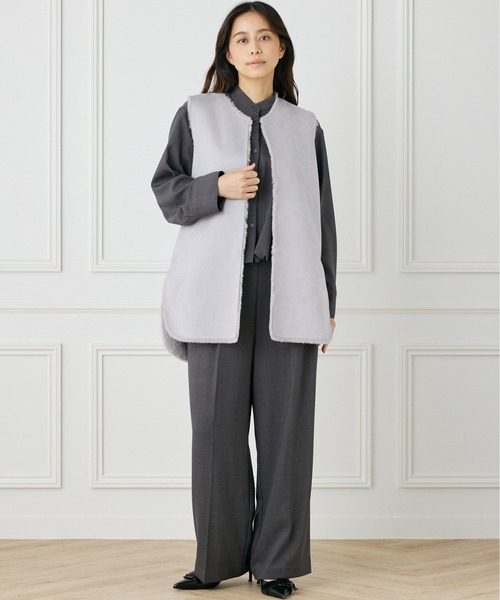 INED CLARO（イネドクラロ）の「ナチュラルストレッチ ボリュームタックワイドパンツ【セットアップ対応】（その他パンツ・レディース・ベージュ/チャコールグレー・フリー）」の17枚目の写真