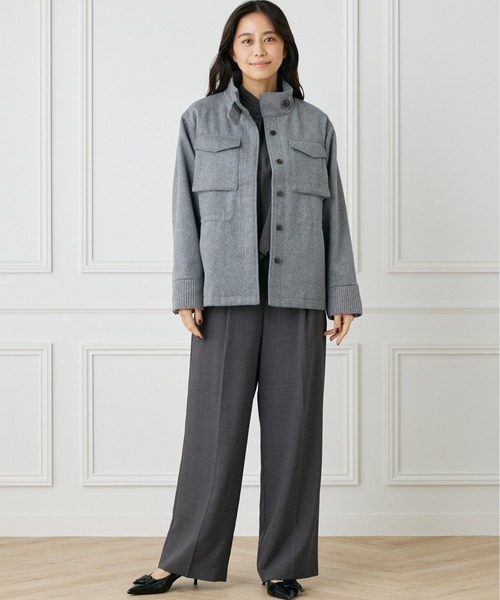 INED CLARO（イネドクラロ）の「ナチュラルストレッチ ボリュームタックワイドパンツ【セットアップ対応】（その他パンツ・レディース・ベージュ/チャコールグレー・フリー）」の19枚目の写真