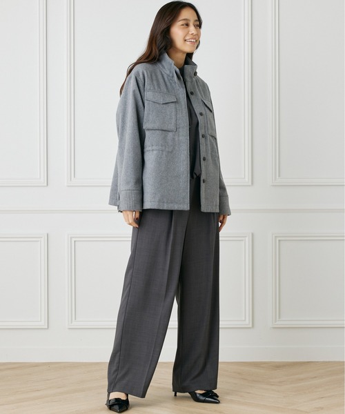 INED CLARO（イネドクラロ）の「ナチュラルストレッチ ボリュームタックワイドパンツ【セットアップ対応】（その他パンツ・レディース・ベージュ/チャコールグレー・フリー）」の20枚目の写真