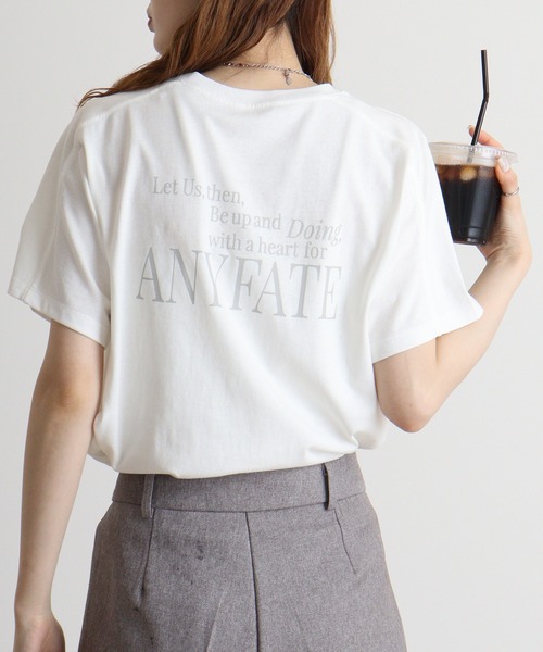 hunch（ハンチ）の「hunch USAコットンロゴT（Tシャツ/カットソー・レディース・ベージュ/ブラック/オフホワイト・FREE）」の6枚目の写真