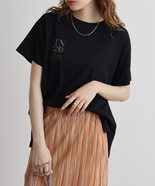 hunch（ハンチ）の「hunch USAコットンロゴT（Tシャツ/カットソー・レディース・ベージュ/ブラック/オフホワイト・FREE）」の9枚目の写真