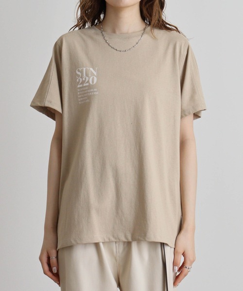 hunch（ハンチ）の「hunch USAコットンロゴT（Tシャツ/カットソー・レディース・ベージュ/ブラック/オフホワイト・FREE）」の17枚目の写真