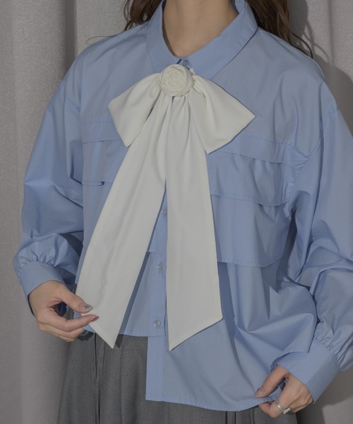 idem（イデム）の「rose ribbon tie / バラモチーフチョーカー（チョーカー・レディース・アイボリー/ブラック・FREE）」の11枚目の写真