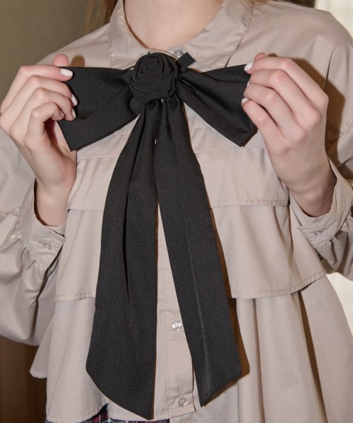 idem（イデム）の「rose ribbon tie / バラモチーフチョーカー（チョーカー・レディース・アイボリー/ブラック・FREE）」の19枚目の写真