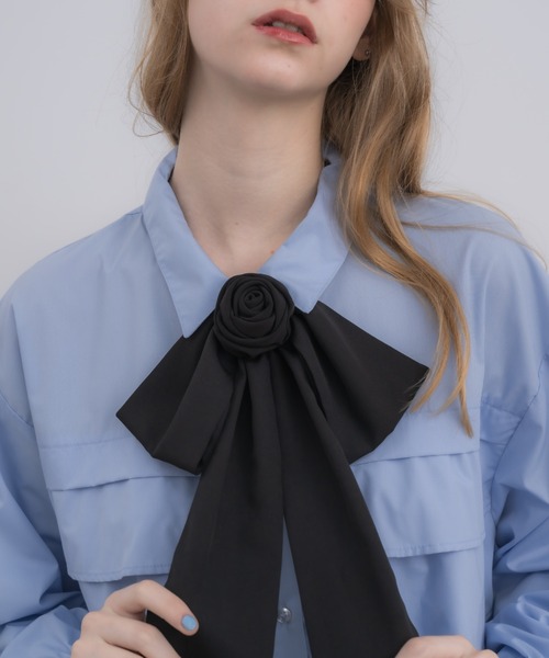 idem(イデム)の「rose ribbon tie / バラモチーフチョーカー(チョーカー・レディース・アイボリー/ブラック・FREE)」の17枚目の写真