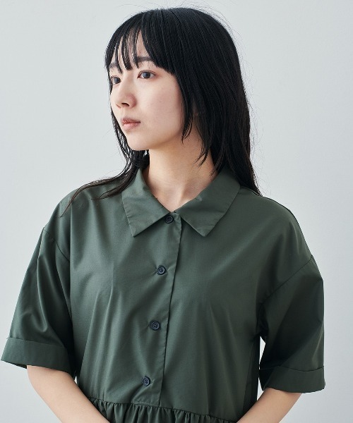 Live in comfort(リブインコンフォート)の「リブ イン コンフォート シンプルライフ研究家 マキさんとつくった お出かけ顔の撥水素材シャツワンピース(ワンピース・レディース・ダークネイビー/カーキ・M/LL/L/3L/S/MP/4L)」の19枚目の写真
