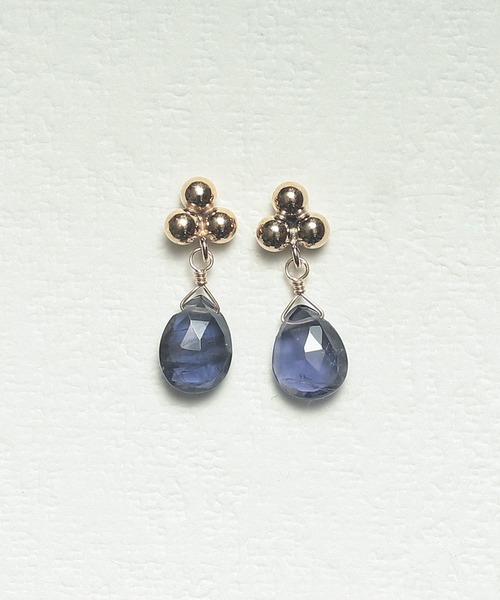 【セール】K14GF ドロップ天然石スタッドピアス(ピアス(両耳用))|NOIR DE POUPEE(ノワールドプーペ) 【セール】K14GF ドロップ天然石スタッドピアス(ピアス(両耳用))|NOIR DE POUPEE(ノワールドプーペ)