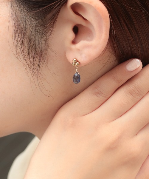 試着のみ美品　K14 天然石ピアス 楽天市場】【3日以内出荷】【廃番により最終販売】K14ホワイト