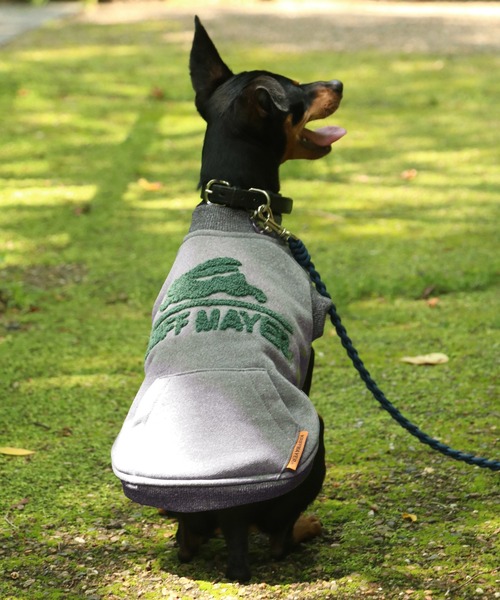 KRIFF MAYER（クリフメイヤー）の「【犬服・ドッグウェア】裏起毛DOGロゴクルー（ペットウェア・メンズ・カラフル/カーキ/ピンク/グレー/ナチュラル/ネイビー/オレンジ/チャコール・MEDIUM/SMALL/X-LARGE/LARGE）」の2枚目の写真