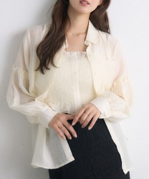 シャーリングキャミsetシャツ