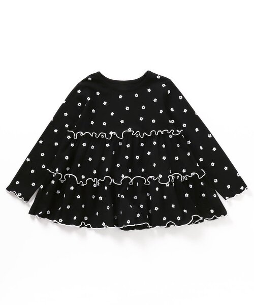 apres les cours(アプレレクール)の「メローティアードTシャツ(Tシャツ/カットソー・キッズ・ブラック/イエロー/アイボリー/サックスブルー/サーモンピンク・80/90/100/110/120/130/140)」の3枚目の写真