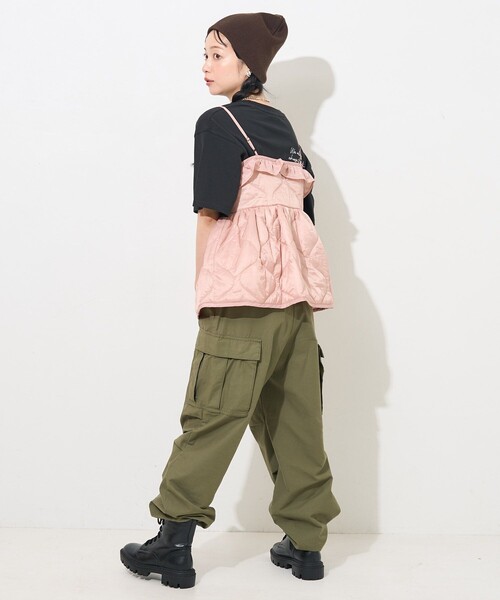 FREAK'S STORE（フリークスストア）の「ヴィンテージ キルトビスチェ（キャミソール・レディース・ブラック/ベージュ/オリーブ/ピンク・ﾌﾘ-）」の9枚目の写真