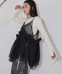 Ezick | Volume tulleアシメキャミチュニック(キャミソール)